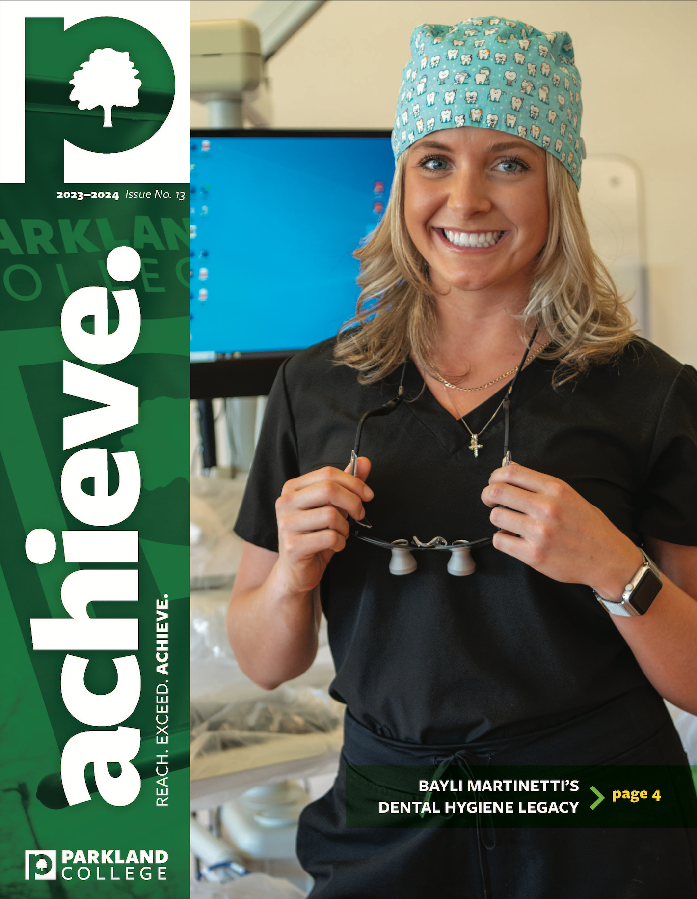 Cover of Spring 2023 mailer with smiling dental hygiene student