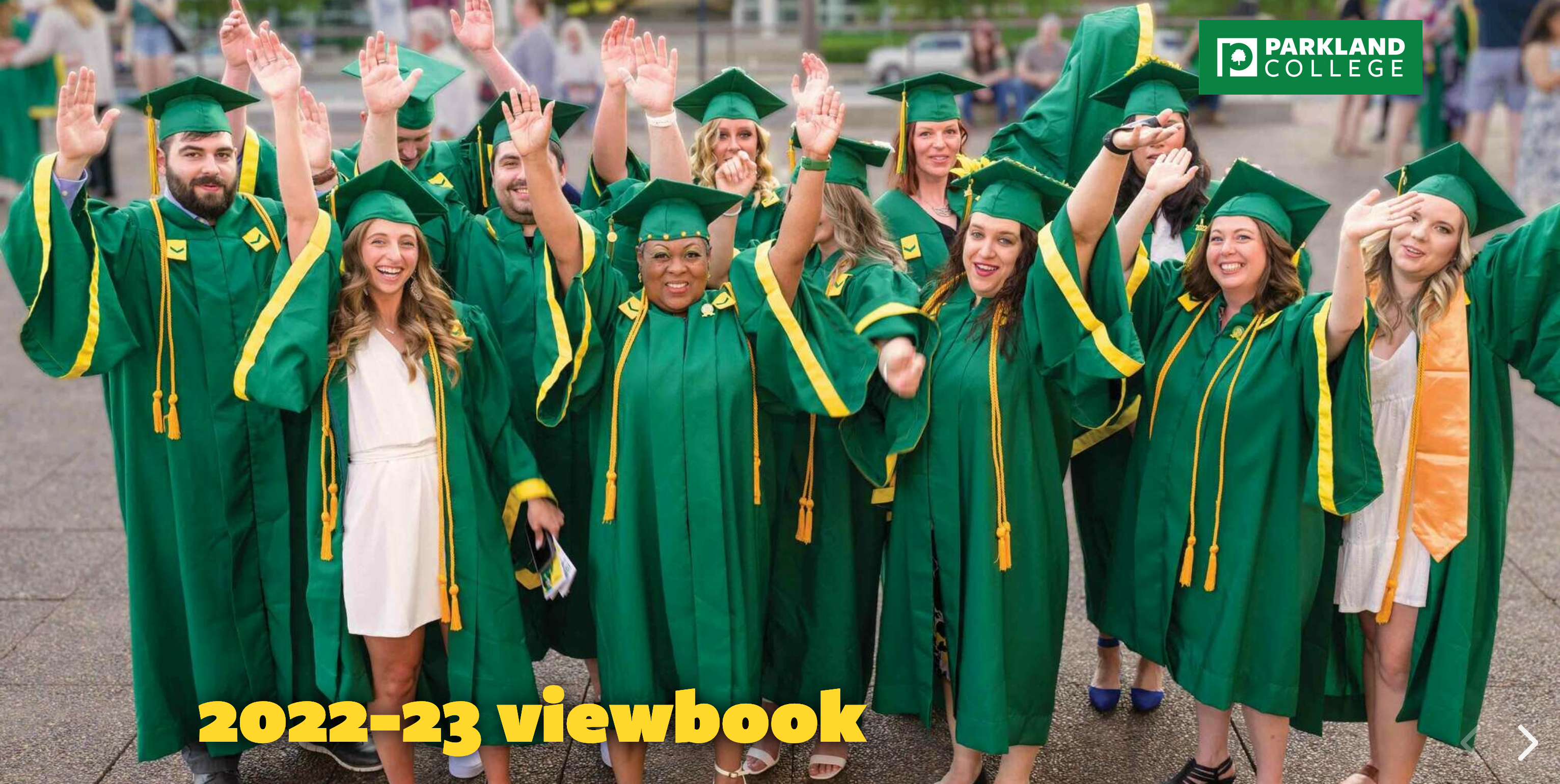 Cover of 2022-23 Viewbook with 6 students and word invest
