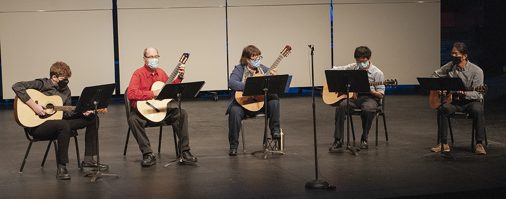 Guitar ensemble performing