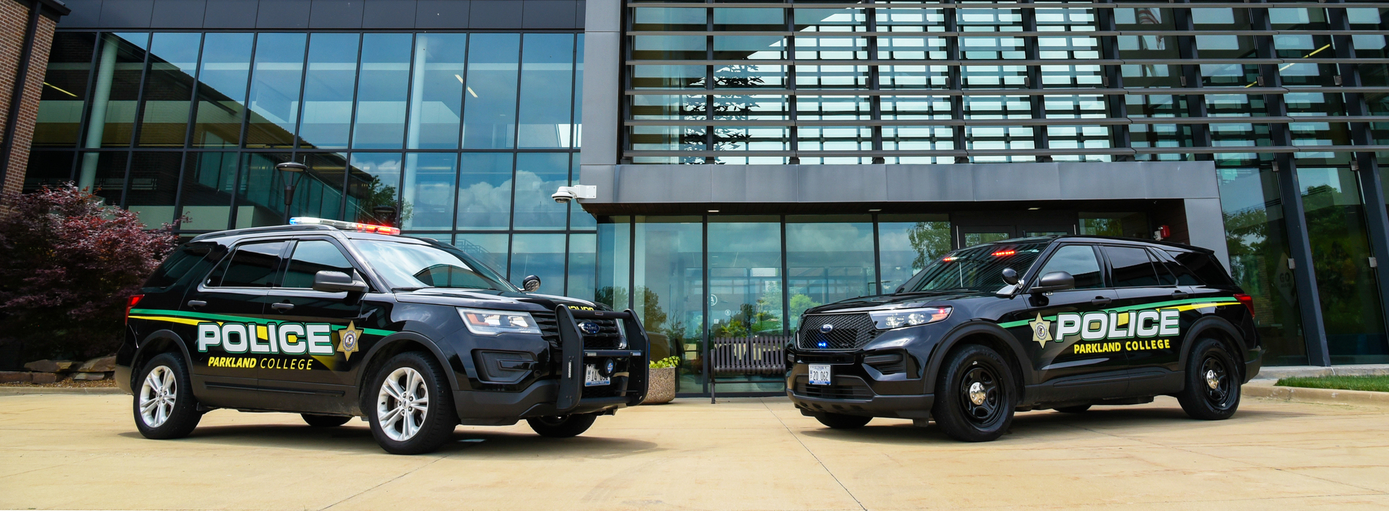 police vehicles in front of Student Union