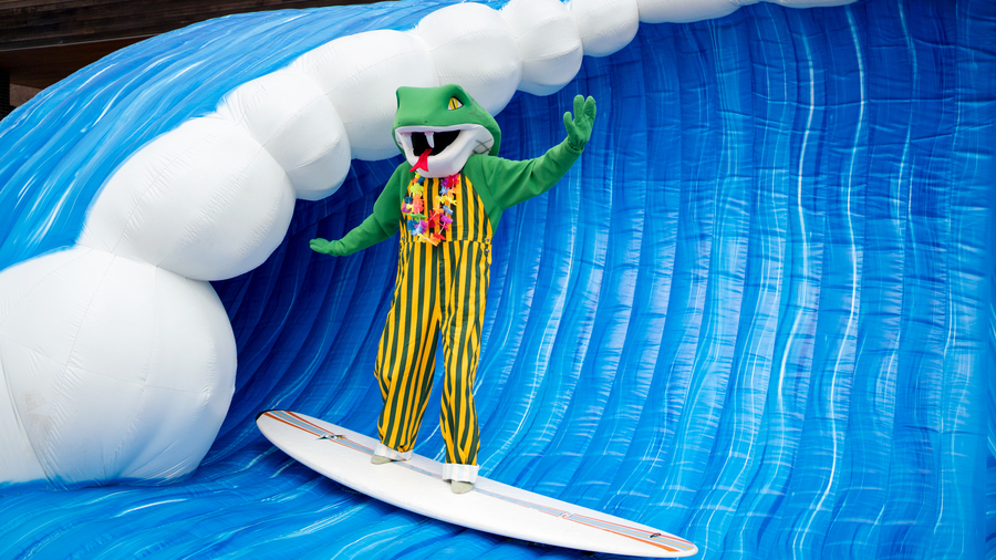 Coby surfing at Cobra Carnival