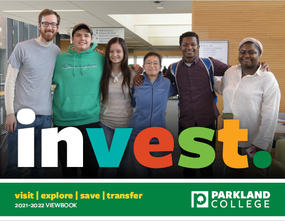 Cover of 2021-22 Viewbook with 6 students and word invest Cover of 2021-22 Viewbook with 6 students and word invest