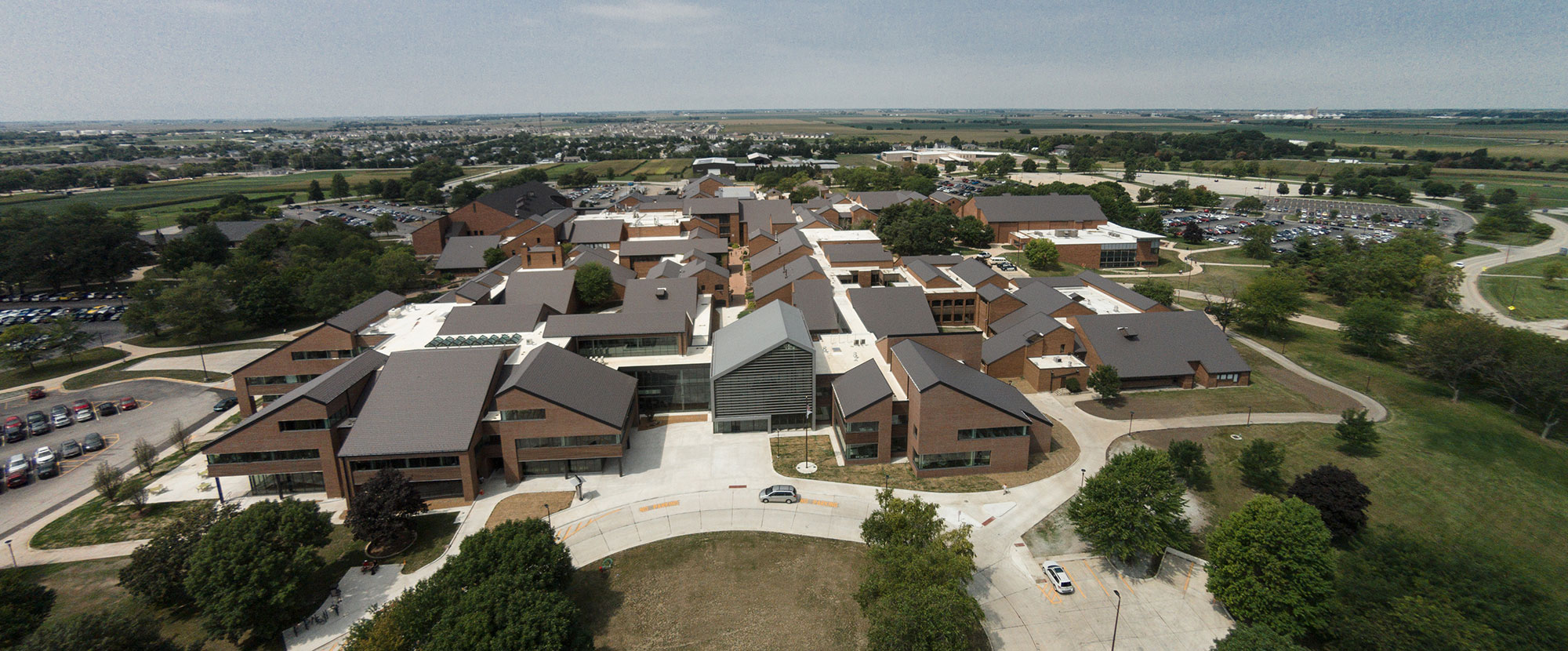 Arial view of Parkland's campus
