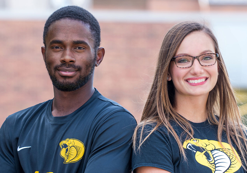 Male and Female Students in Parkland Athletics Shirts