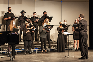 Chamber singers performing on stage