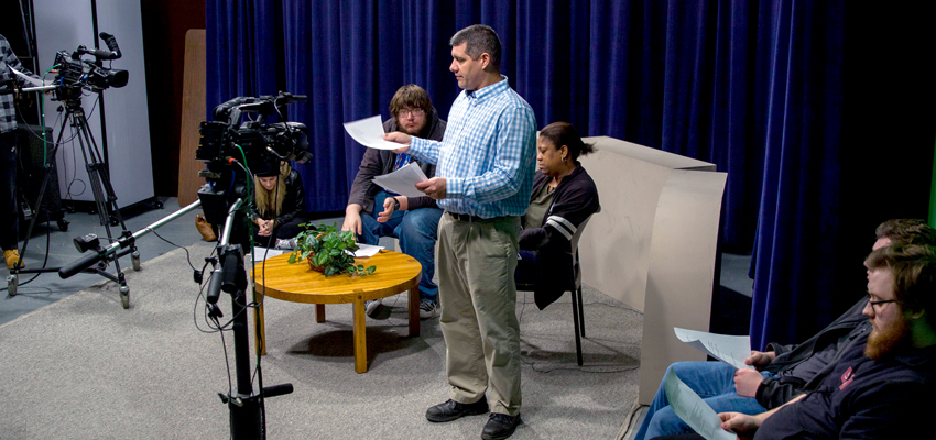 pctv studio teacher with students