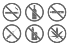 crossed out common drug icons